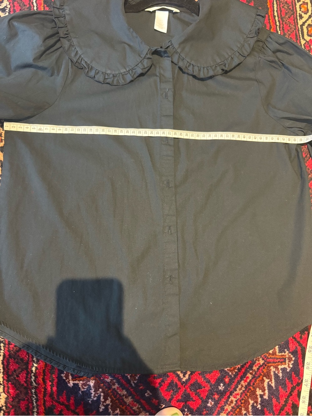 H&M Black Ruffle Collar Jacket - Picture 6 of 7